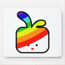 thecutescream square square bunny w rainbow pride mousepads