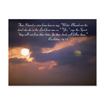 Then I heard a voice from heaven say, "Write: Bles Postcard