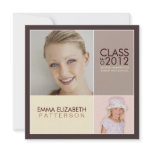 Then Now Modern Block Graduation Party Invitation