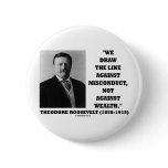Theodore Roosevelt Against Misconduct Not Wealth buttons