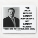 Theodore Roosevelt Against Misconduct Not Wealth mousepads