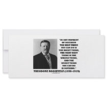 Theodore Roosevelt Decision Right Wrong Thing Custom Rack Cards