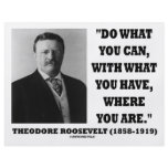 Theodore Roosevelt Do What You Can Quote flyers