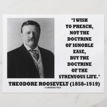 Theodore Roosevelt Doctrine Strenuous Life Full Color Flyer