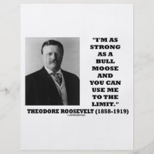 Theodore Roosevelt I'm As Strong As A Bull Moose Flyer