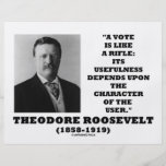 Theodore Roosevelt Vote Is Like A Rifle Character Personalised Flyer