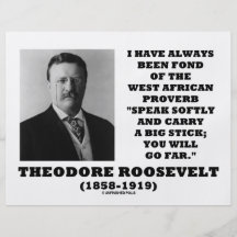 Theodore Roosevelt West African Proverb Stick Flyer Design