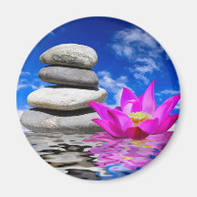 Therapy Rock Stones & Lotus Flower Fridge Magnet
