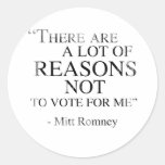 There are a lot of reasons not to vote for me Fade Round Sticker