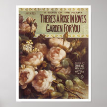 There's A Rose Vintage Songbook Cover Print