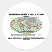 Thermohaline Circulation (Meridional Overturning) Round Sticker