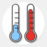 Thermometer kalt warm cold hot aufkleber