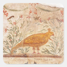 thermopolium  depicting phoenix and inscription square stickers