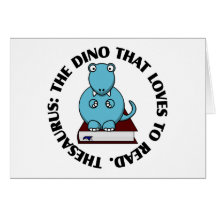Thesaurus: A Dinosaur Who Loves to Read Books Greeting Card