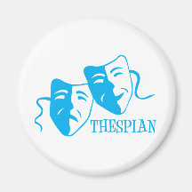 thespian light blue refrigerator magnets