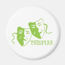 thespian lime green refrigerator magnet