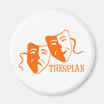 thespian orange refrigerator magnet