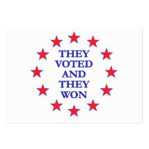 They Voted They Won Business Card Templates