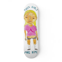 Thick GIrls White by Patrick Jilbert Skate Board Decks