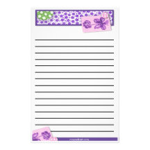 Thick Line Floral Stationery