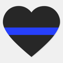 Thin Blue Line Heart Sticker (Set of 20)