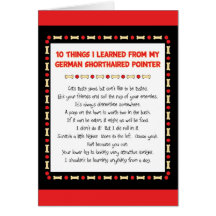 Things Learned From My German Shorthaired Pointer Greeting Card