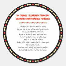 Things Learned From My German Shorthaired Pointer Sticker