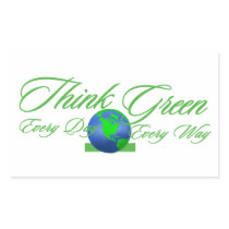Think Green 3 Rectangle Sticker