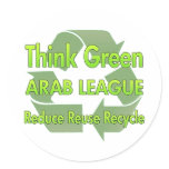 Think Green Arab League Round Sticker