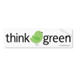 Think Green Bird Bumper Sticker bumper stickers