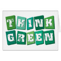 Think Green blocks cards