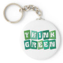 Think Green blocks keychains