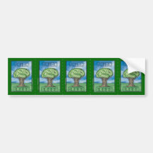 Think Green Brain Bumper Sticker