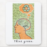 Think Green Brain Power Mouse Pad
