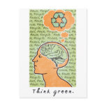 Think Green Brain Power postcards