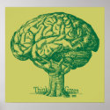 Think Green Brain Tree Poster posters