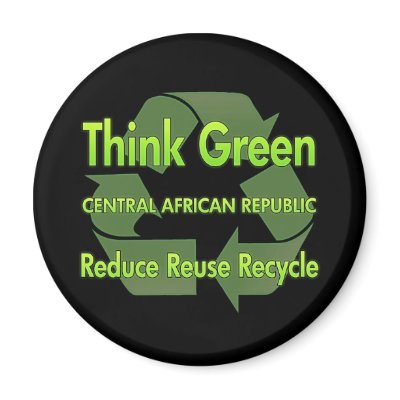 Think Green Central African Republic Refrigerator Magnet by FlagStore