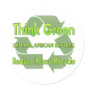 Think Green Central African Republic stickers