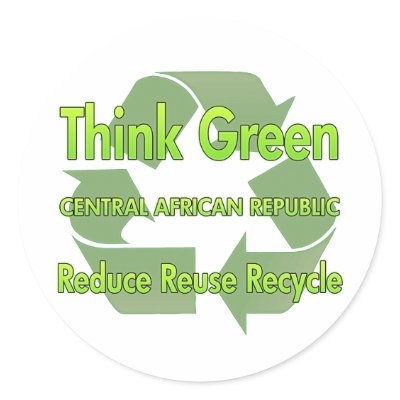 Think Green Central African Republic Sticker by FlagStore