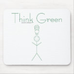 Think green: Eco-friendly stick person t-shirts mousepads