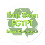 Think Green Egypt Round Sticker