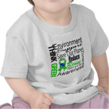 Think Green Environment Collage T Shirts