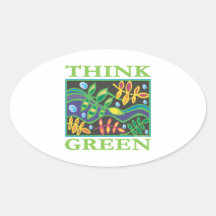 Think Green Environmental Oval Stickers