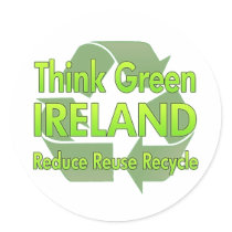 Think Green Ireland Round Sticker