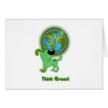Think Green (Leaf) Greeting Card