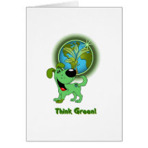 Think Green! - Leaf Greeting Card