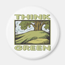 Think Green Oak Tree Fridge Magnets