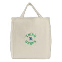 Think Green Organic Cotton Tote Bag embroidered bags