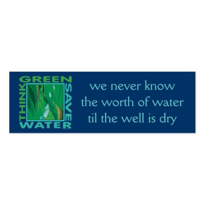 Think Green, Save Water Business Card Templates by GreenNeighborWater