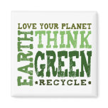 THINK GREEN - square magnet